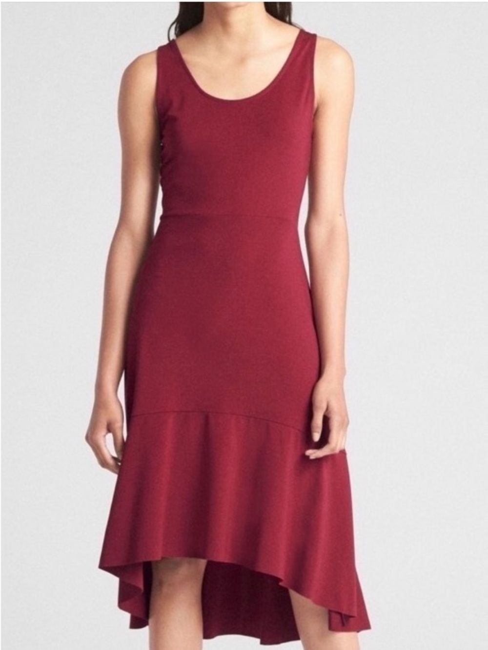 GAP Sleeveless Wine High-Low Dress